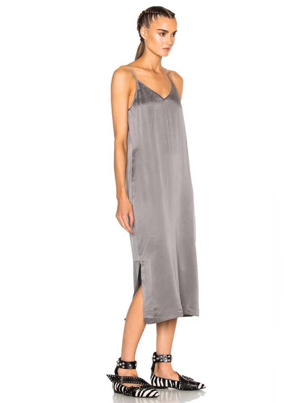NWT Equipment Femme Anika Slip Dress "Gunmetal" - Picture 3 of 10